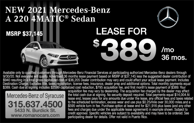New 2020 Mercedes-Benz A 220 4MATIC Sedan New 2020 Mercedes-Benz A 220 4MATIC Sedan