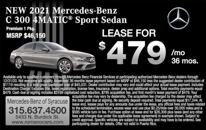 2021 Mercedes-Benz C 300 Sedan Lease 2021 Mercedes-Benz C 300 Sedan Lease
