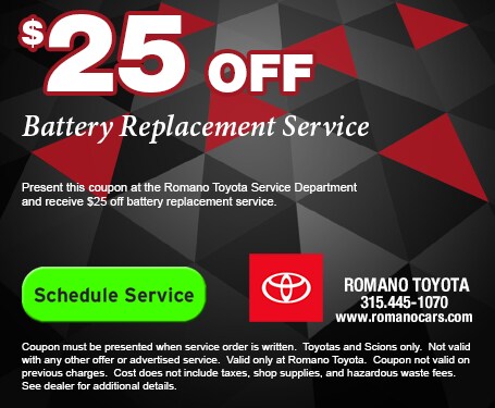 $25 off Battery Replacement Service