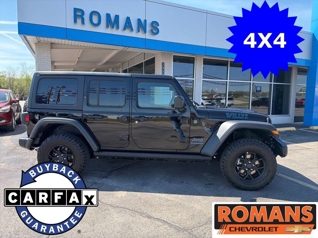 Used 2024 Jeep Wrangler 4xe Willys 4XE with VIN 1C4RJXN66RW148240 for sale in Independence, KS