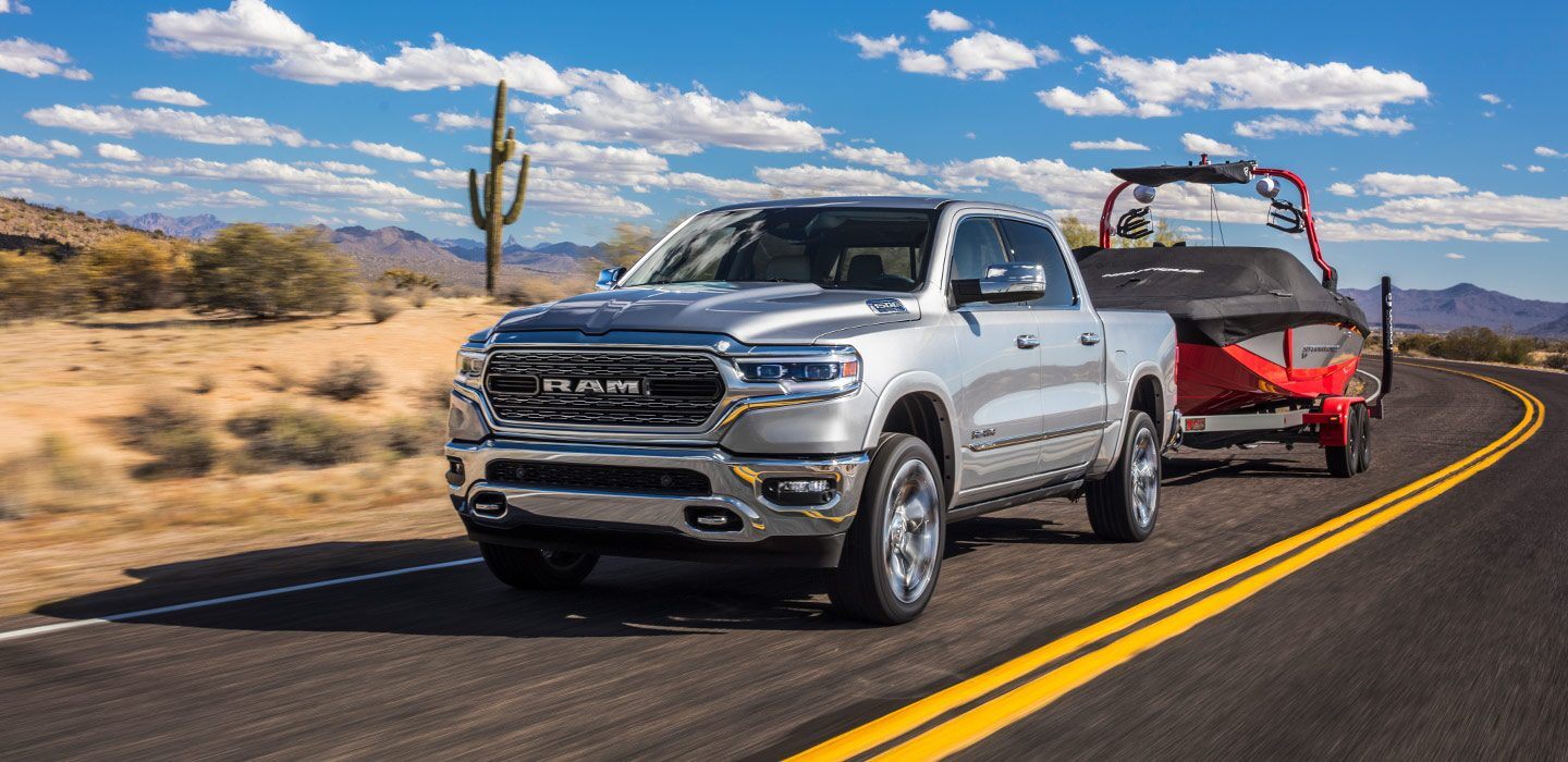 2020 Ram 1500 Front Exterior Silver Towing Picture
