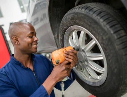 Man changing tire