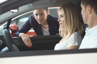 Test driving new car