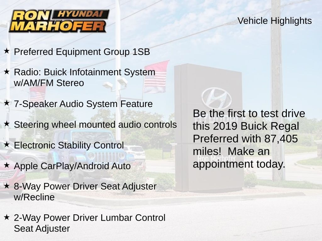 Used 2019 Buick Regal Sportback Preferred Hatchback