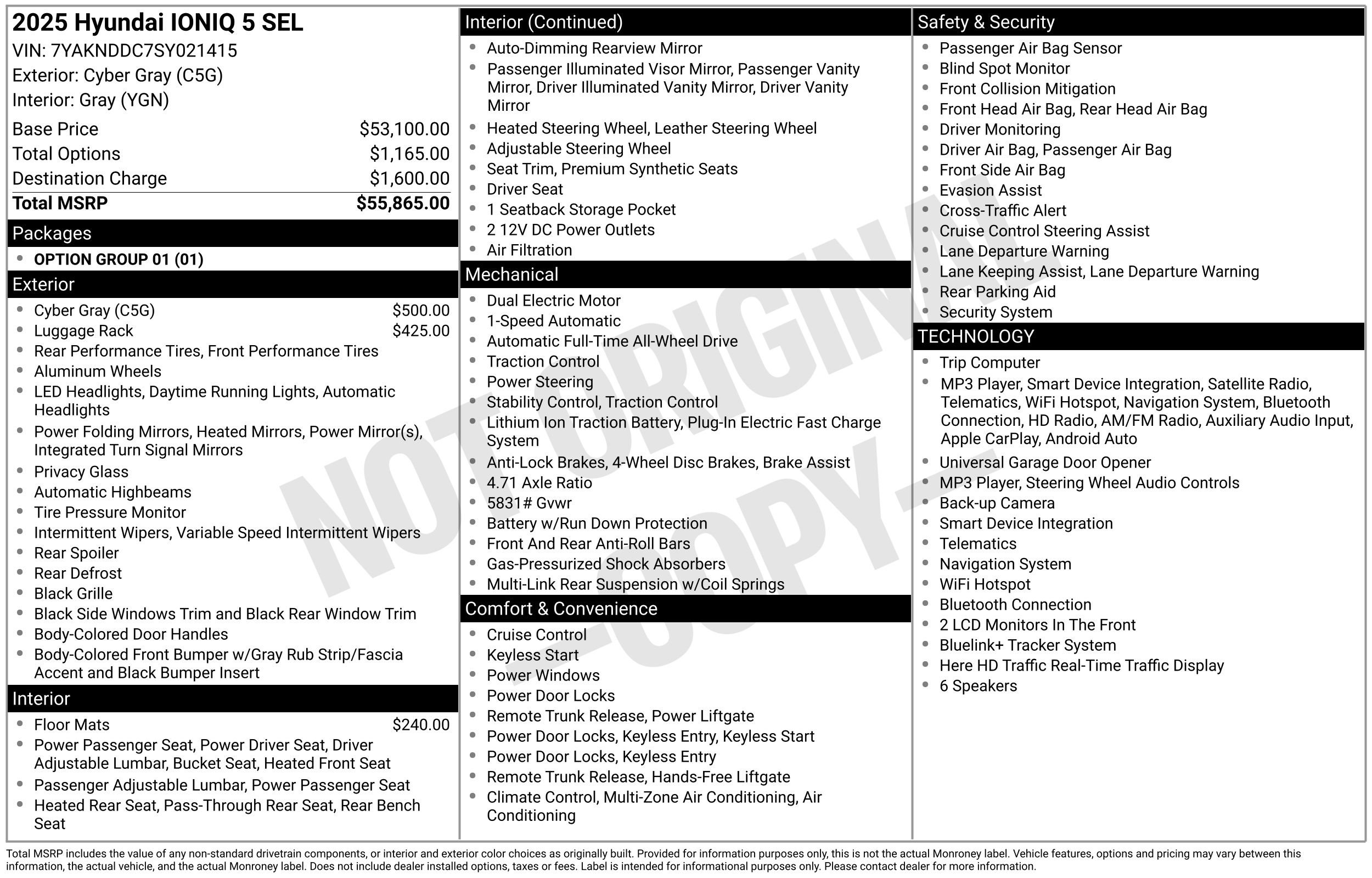 Certified 2025 Hyundai IONIQ 5 SEL with VIN 7YAKNDDC7SY021415 for sale in Cuyahoga Falls, OH