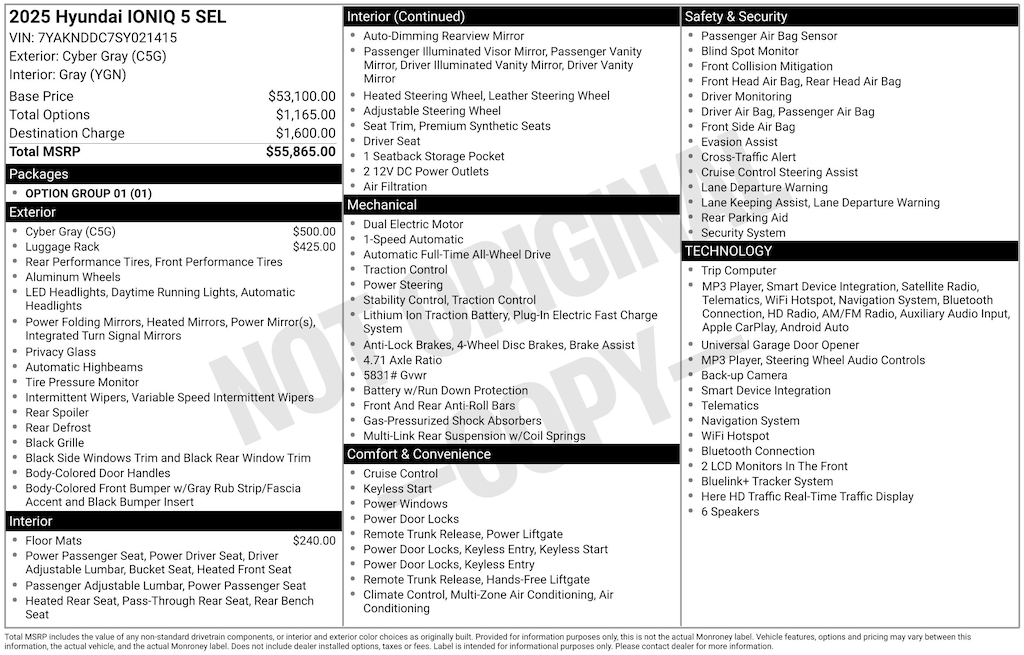 Certified 2025 Hyundai IONIQ 5 SEL SUV