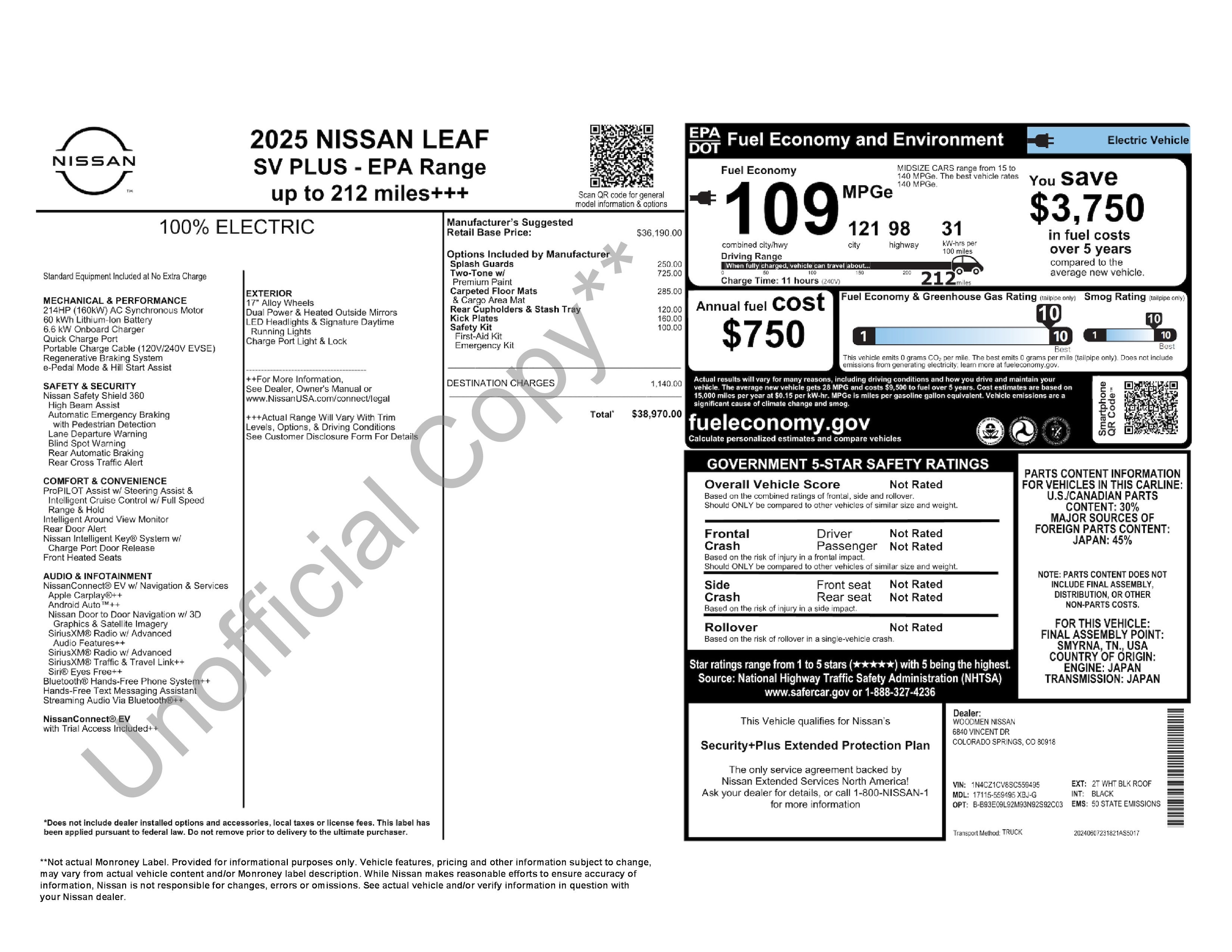Used 2025 Nissan Leaf SV PLUS with VIN 1N4CZ1CV8SC559495 for sale in Cuyahoga Falls, OH