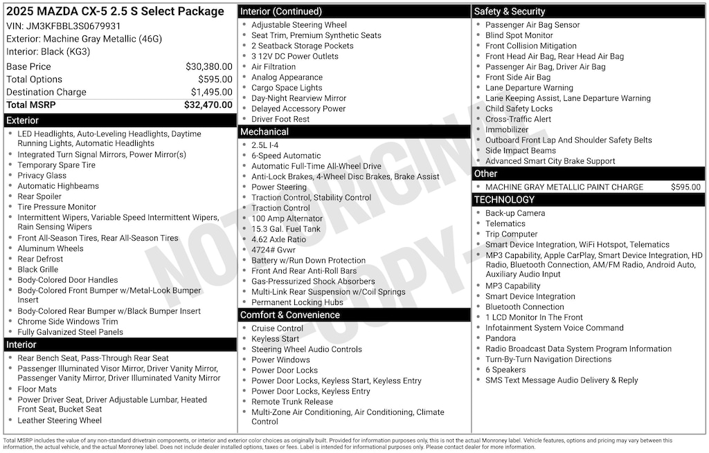Used 2025 Mazda CX-5 2.5 S Select Package SUV