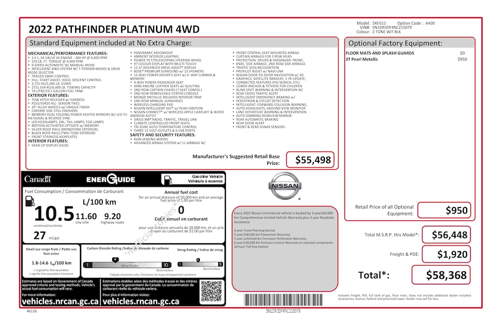 Used 2022 Nissan Pathfinder Platinum SUV