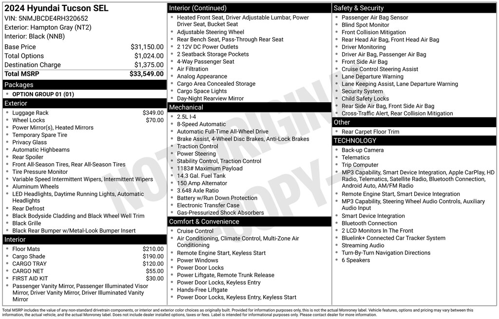 Certified 2024 Hyundai Tucson SEL SUV