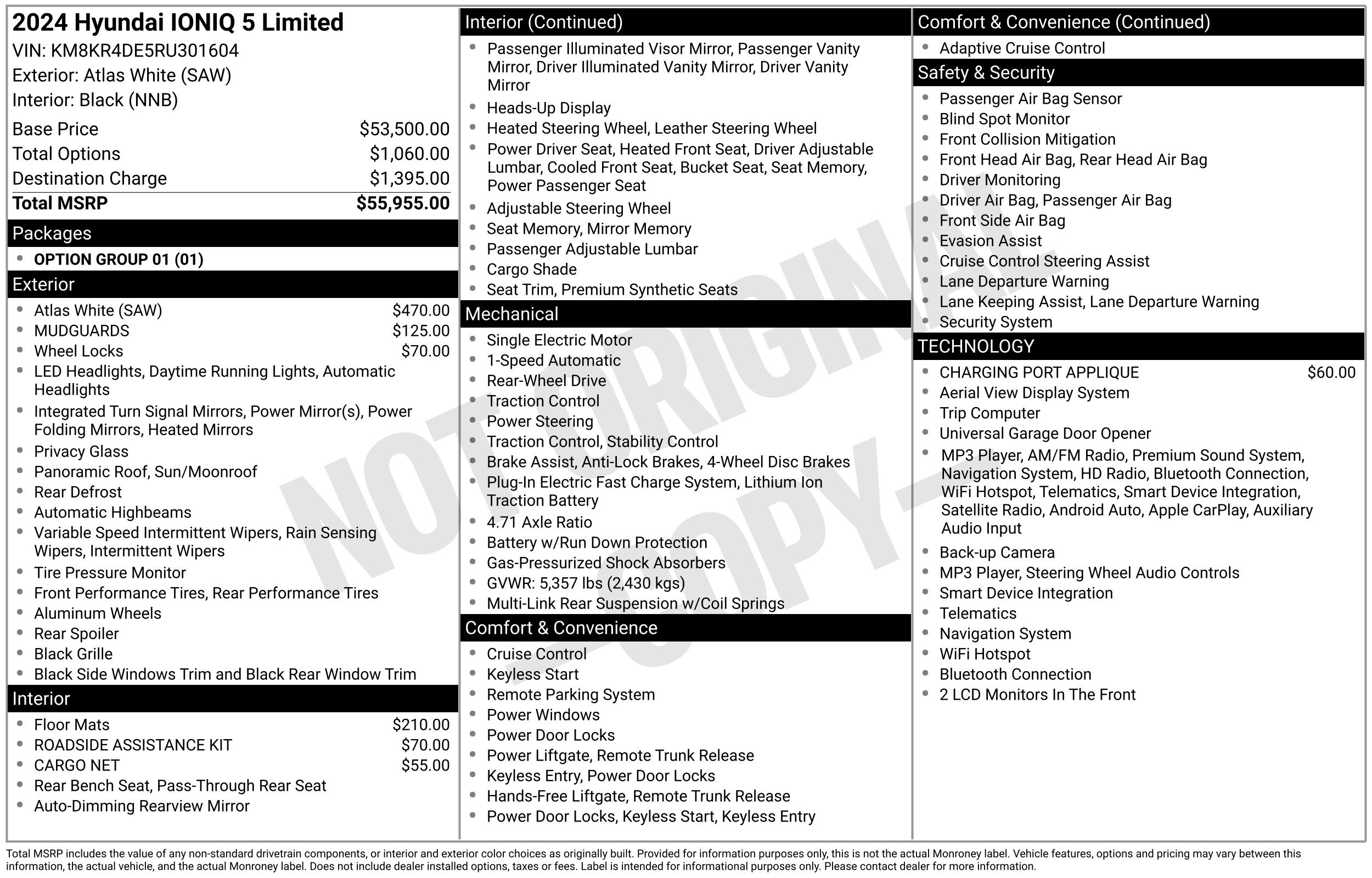 Used 2024 Hyundai IONIQ 5 Limited with VIN KM8KR4DE5RU301604 for sale in Akron, OH