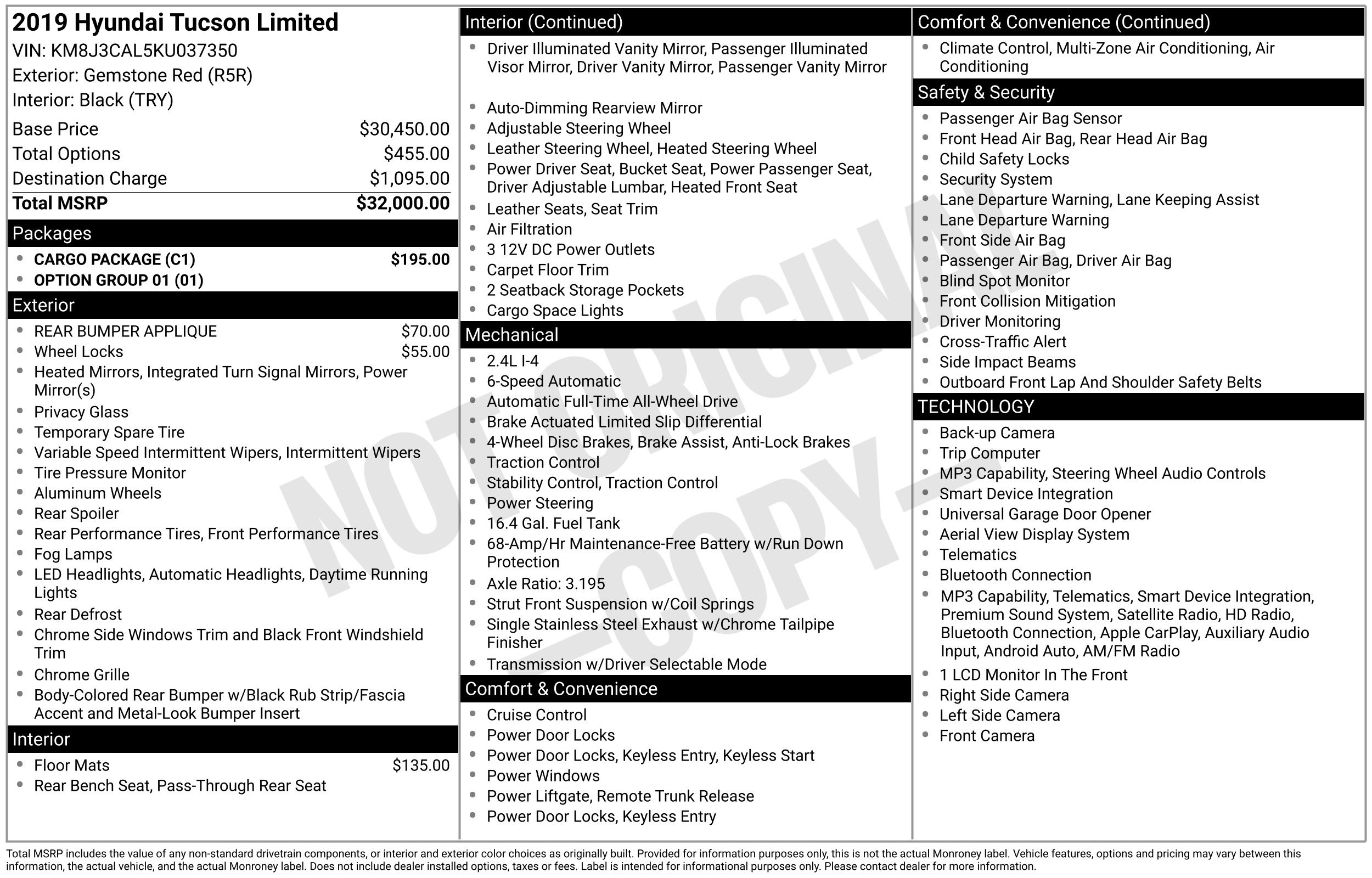 Used 2019 Hyundai Tucson Limited SUV