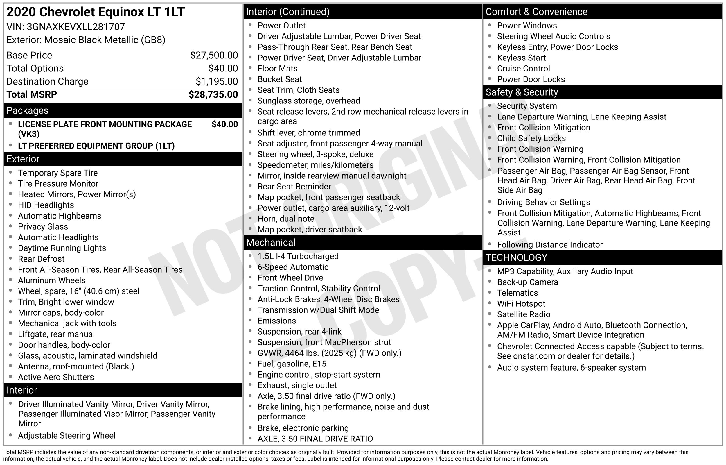 Used 2020 Chevrolet Equinox LT SUV