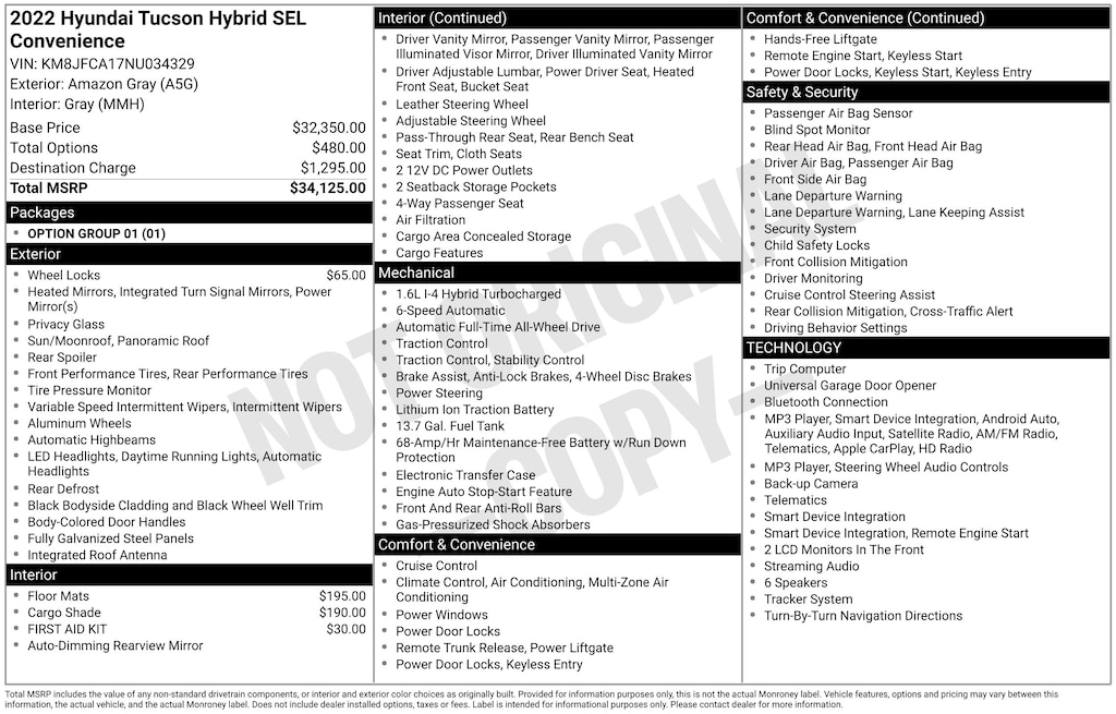 Used 2022 Hyundai Tucson Hybrid SEL Convenience SUV