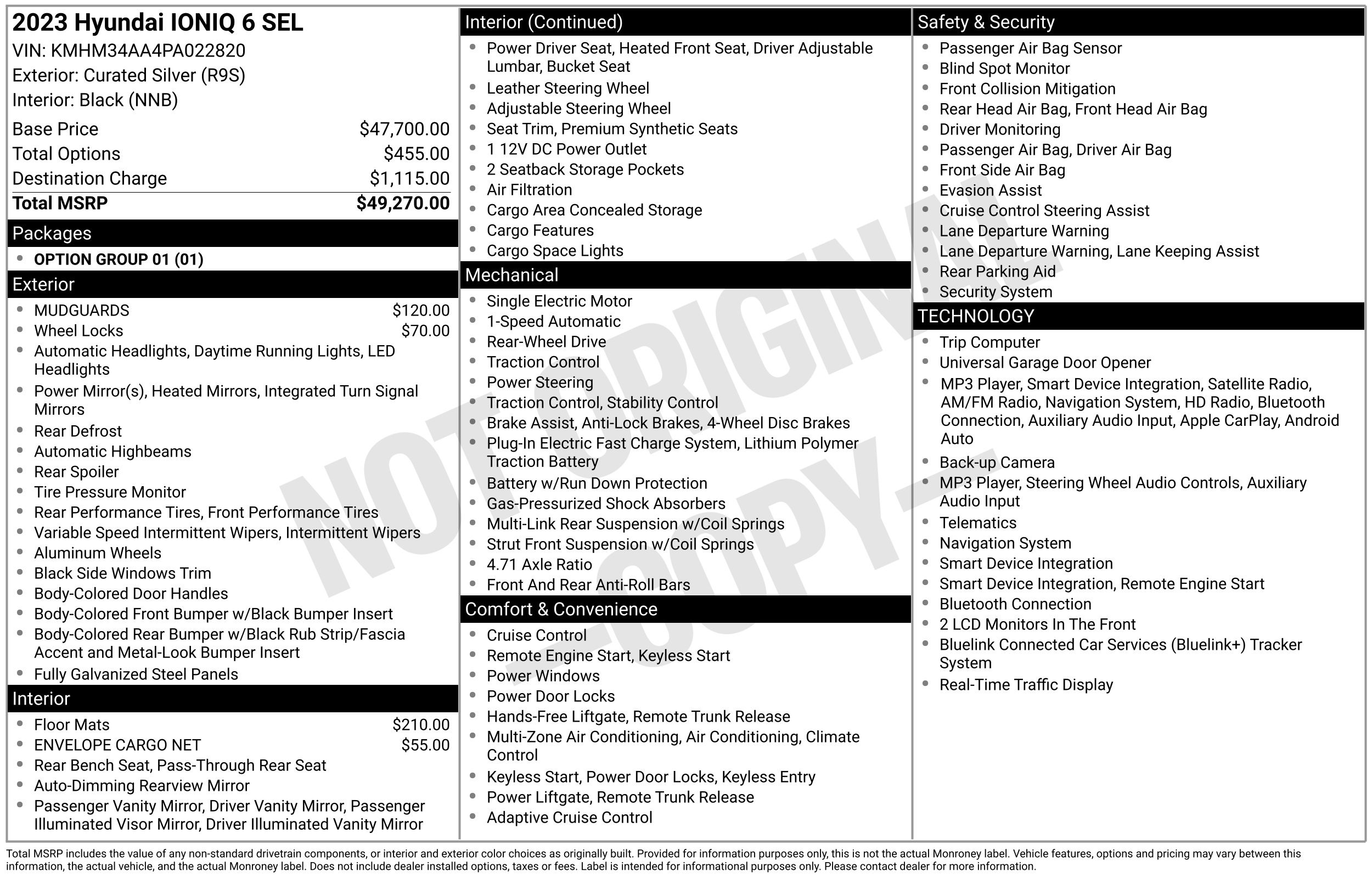 Used 2023 Hyundai IONIQ 6 SEL with VIN KMHM34AA4PA022820 for sale in Akron, OH