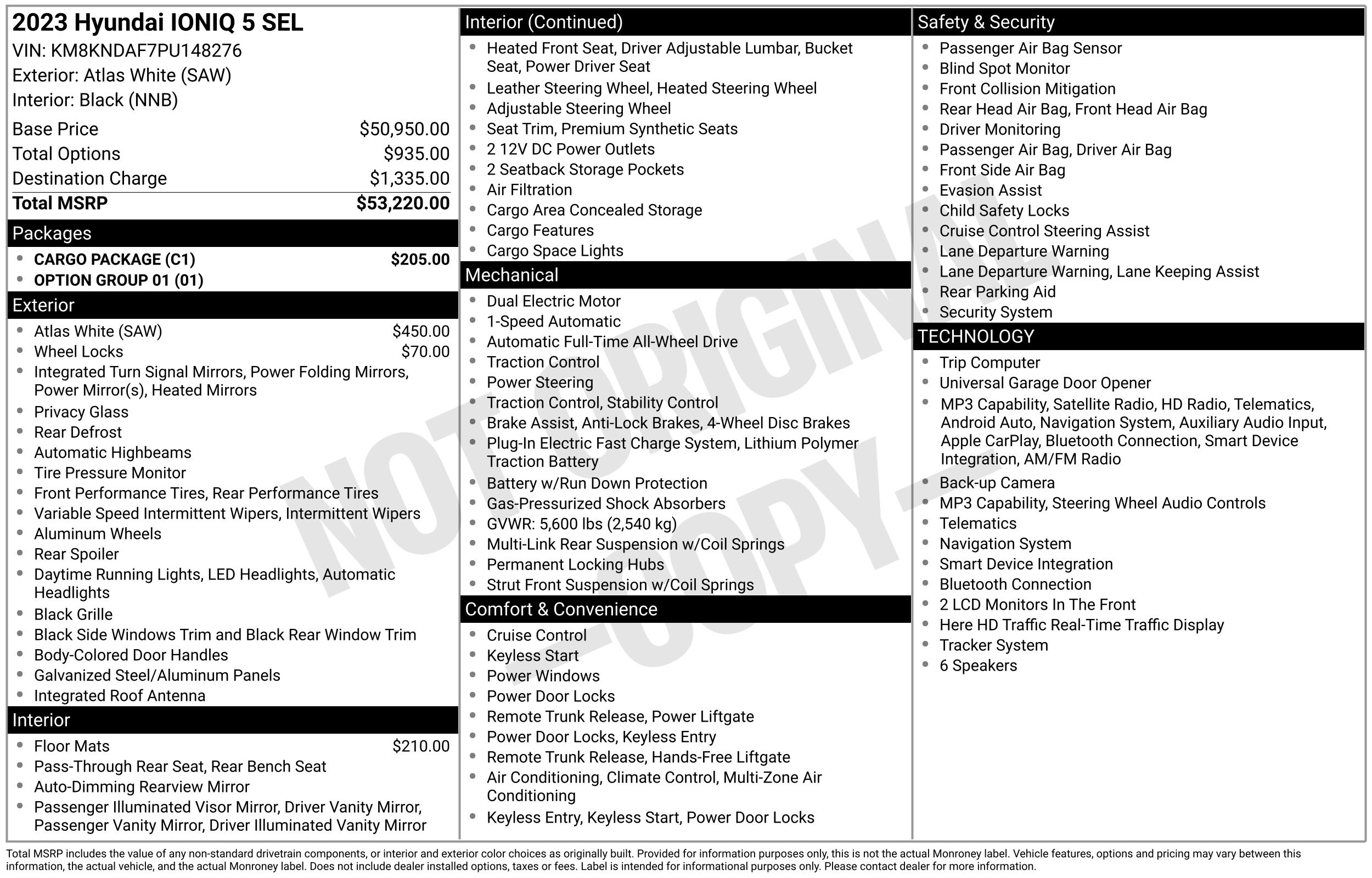 Used 2023 Hyundai IONIQ 5 SEL with VIN KM8KNDAF7PU148276 for sale in Akron, OH