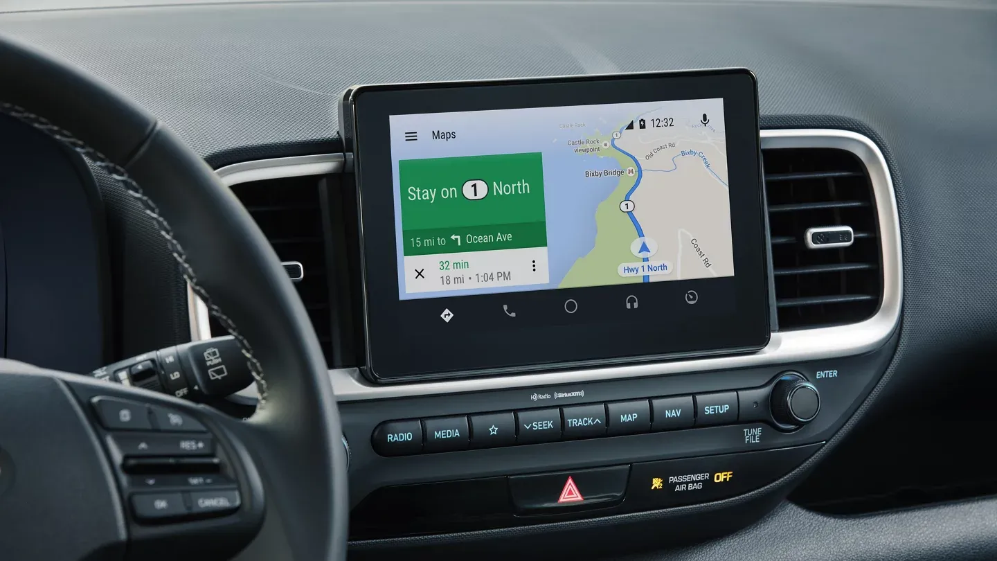 2025 Hyundai Venue interior showcasing its infotainment touchscreen.