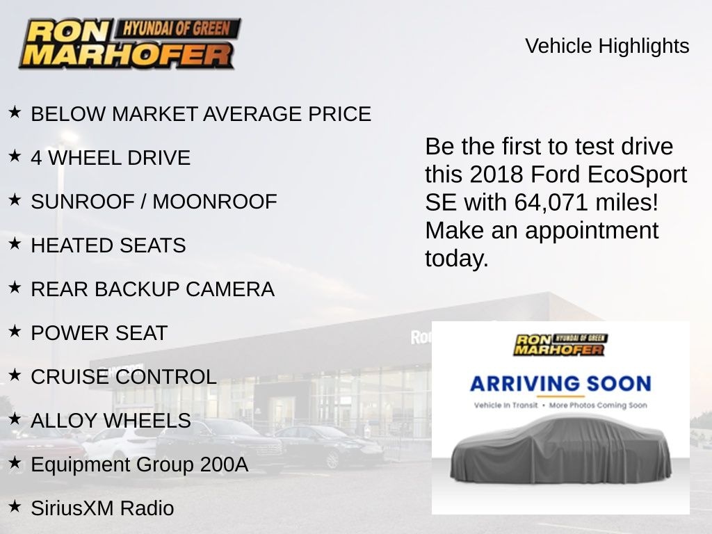Used 2018 Ford EcoSport SE SUV