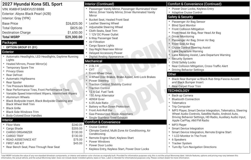 New 2027 Hyundai Kona SEL Sport SUV