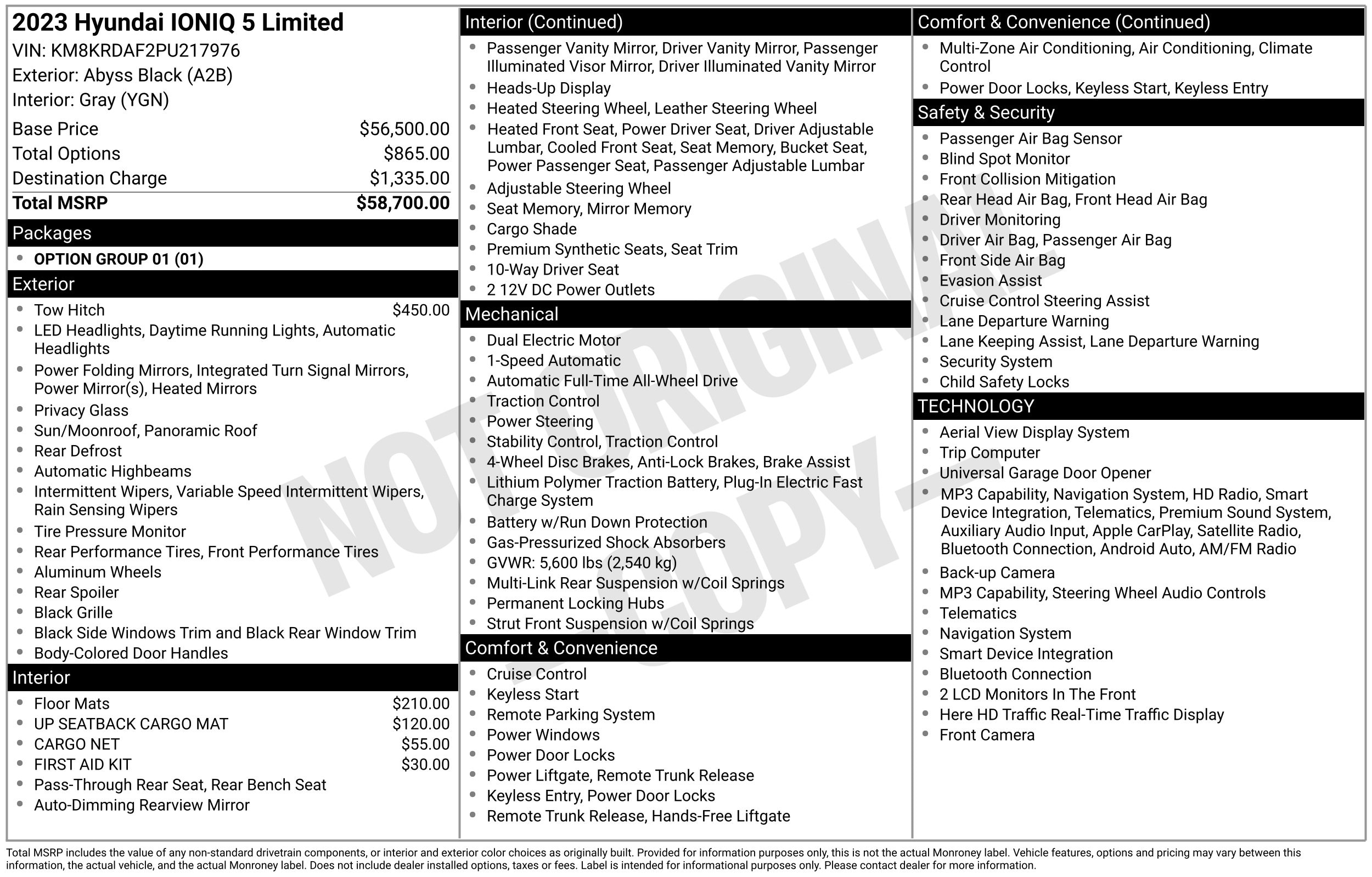 Certified 2023 Hyundai IONIQ 5 Limited with VIN KM8KRDAF2PU217976 for sale in Akron, OH