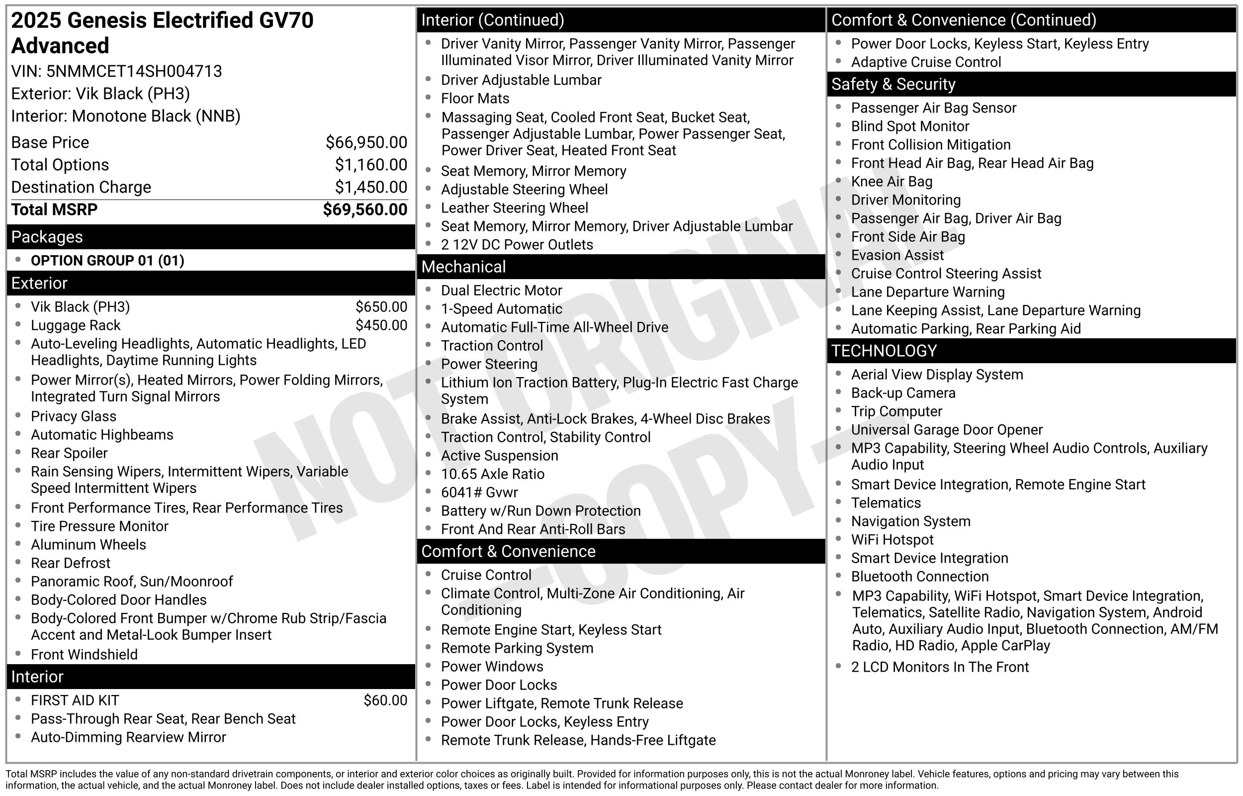 Used 2025 GENESIS GV70 Advanced with VIN 5NMMCET14SH004713 for sale in Akron, OH