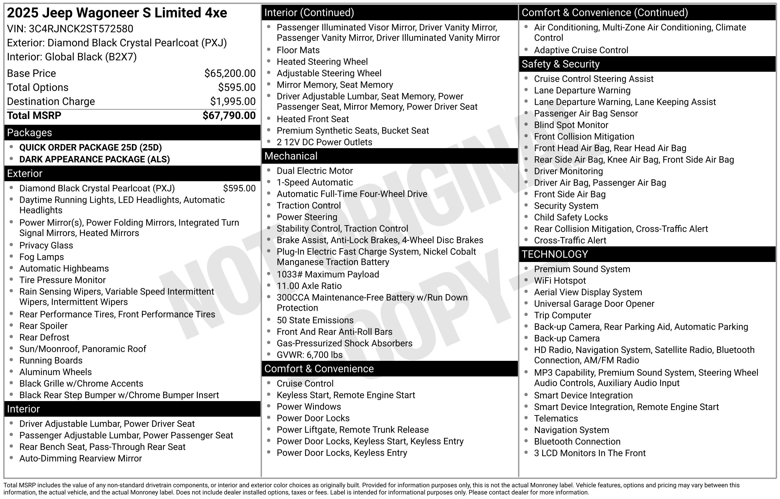 Used 2025 Jeep Wagoneer S Limited with VIN 3C4RJNCK2ST572580 for sale in Cuyahoga Falls, OH