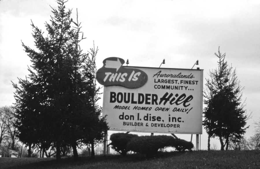  Boulder Hill Sign 1957 near Oswego, Montgomery and Aurora