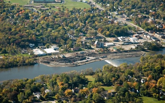 Yorkville, IL downtown overhead image