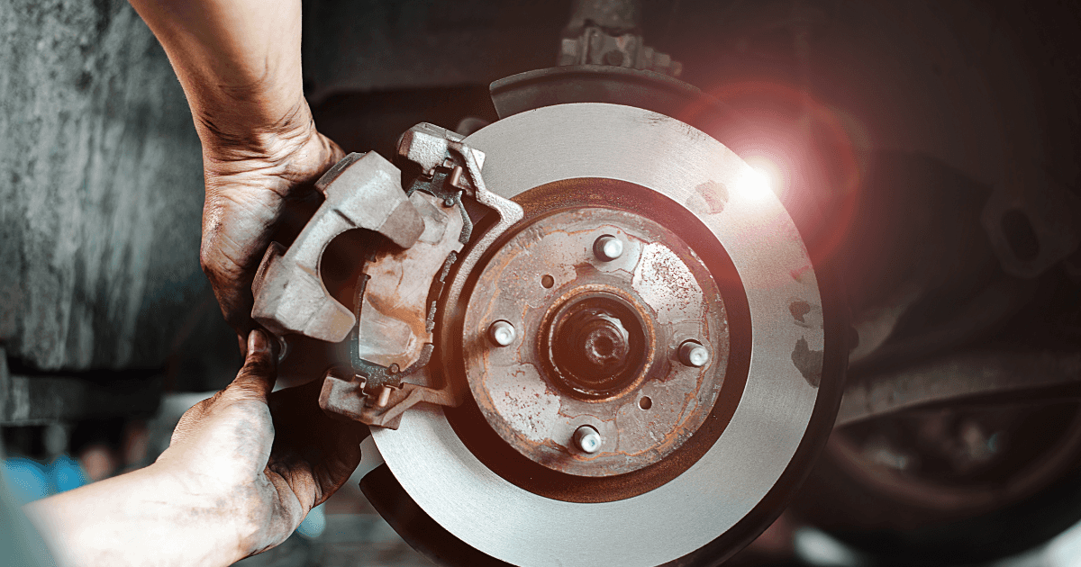 A man performed brake maintenance on a vehicle
