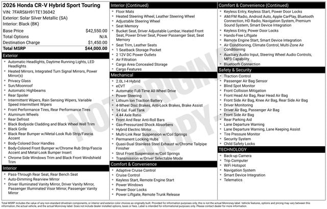 2026 Honda CR-V Hybrid Sport Touring AWD's photo