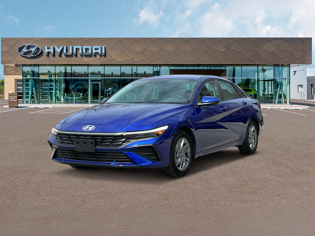 New 2025 Hyundai Elantra Hybrid Blue Sedan