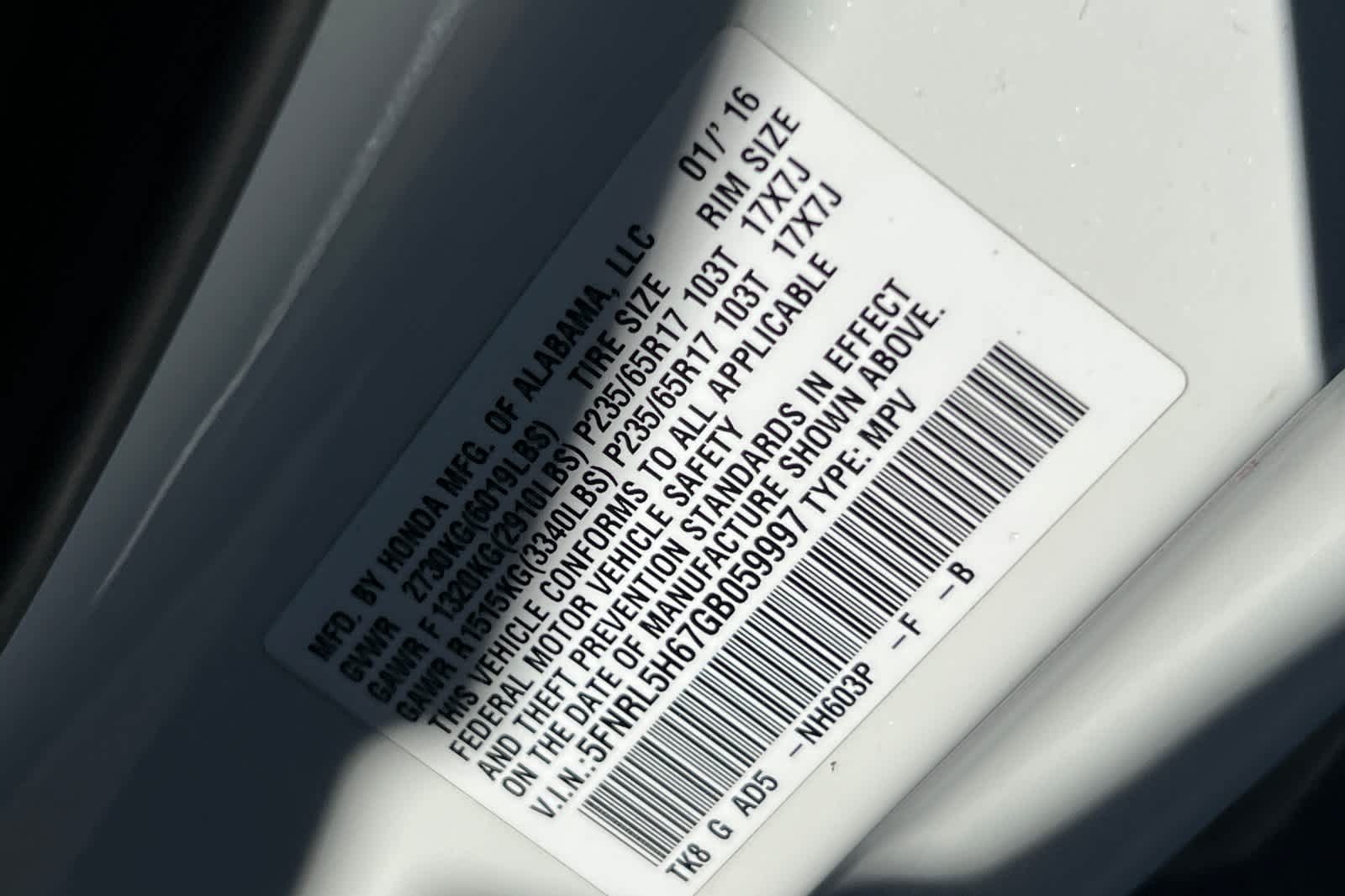 Thumbnail: 2016 Honda Odyssey - 34