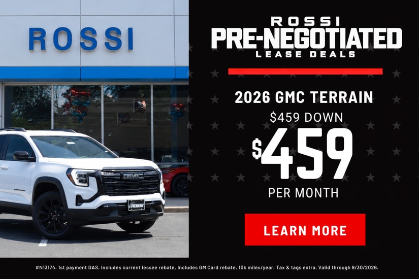 2026 GMC Terrain pre-negotiated lease deal at Rossi GMC in Washington NJ