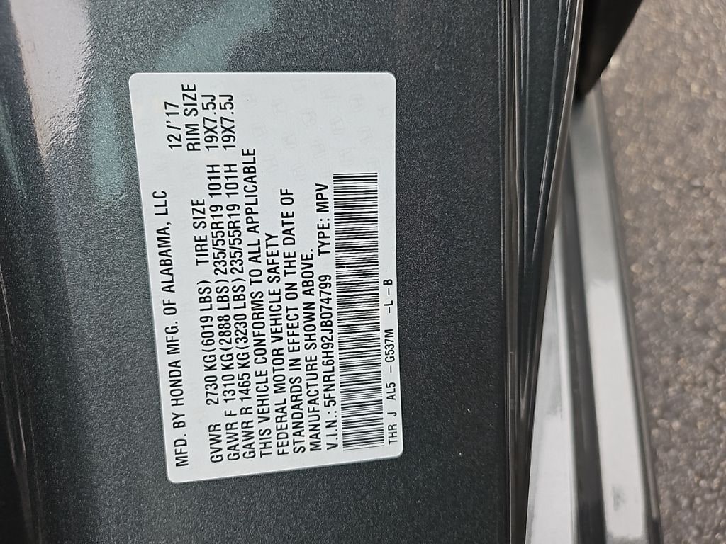 Used 2018 Honda Odyssey Elite Van