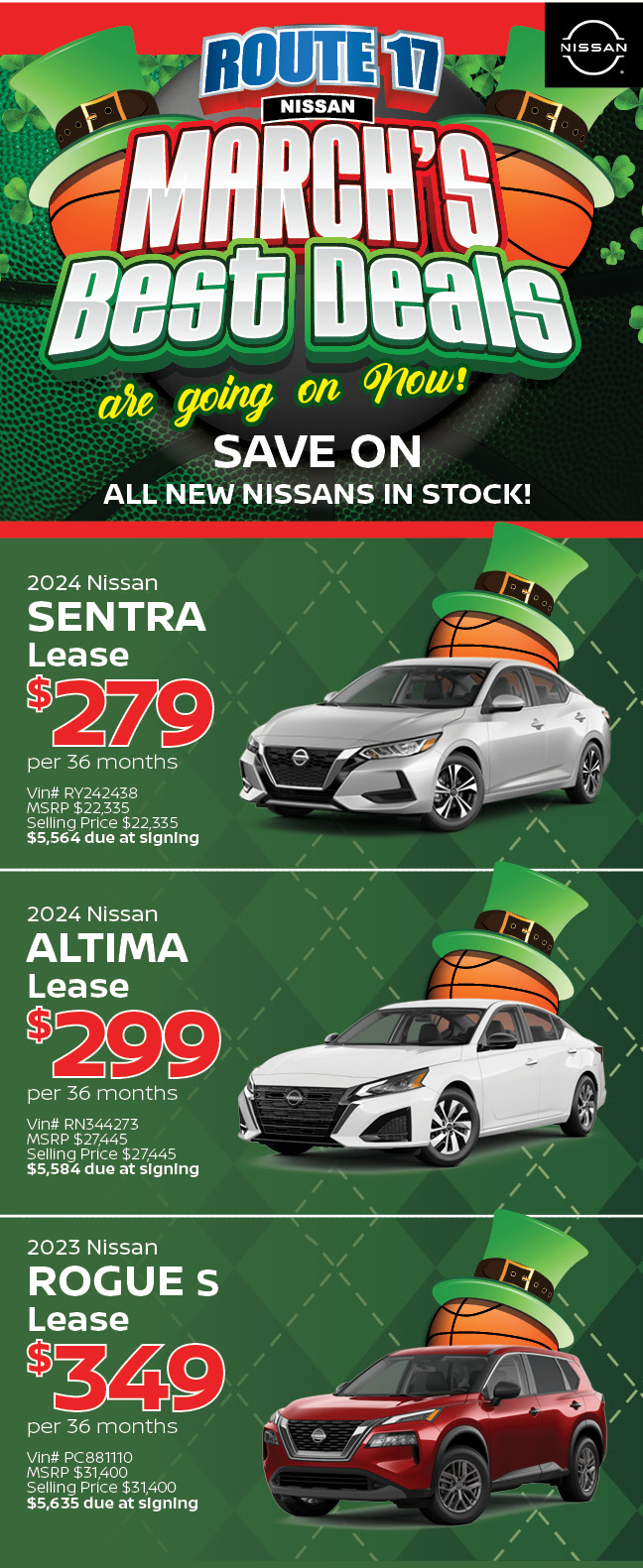 New Vehicle Specials Route 17 Nissan, Hasbrouck Heights, NJ