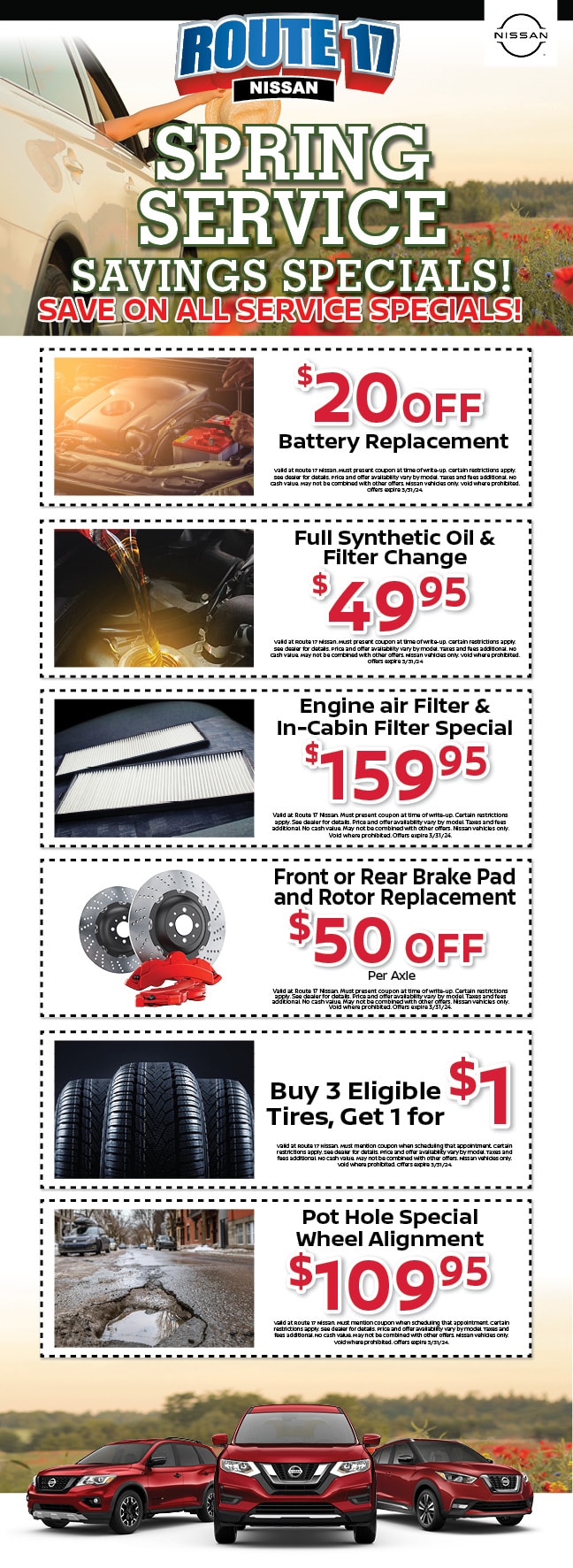 Nissan Service Specials Coupons Route 17 Nissan
