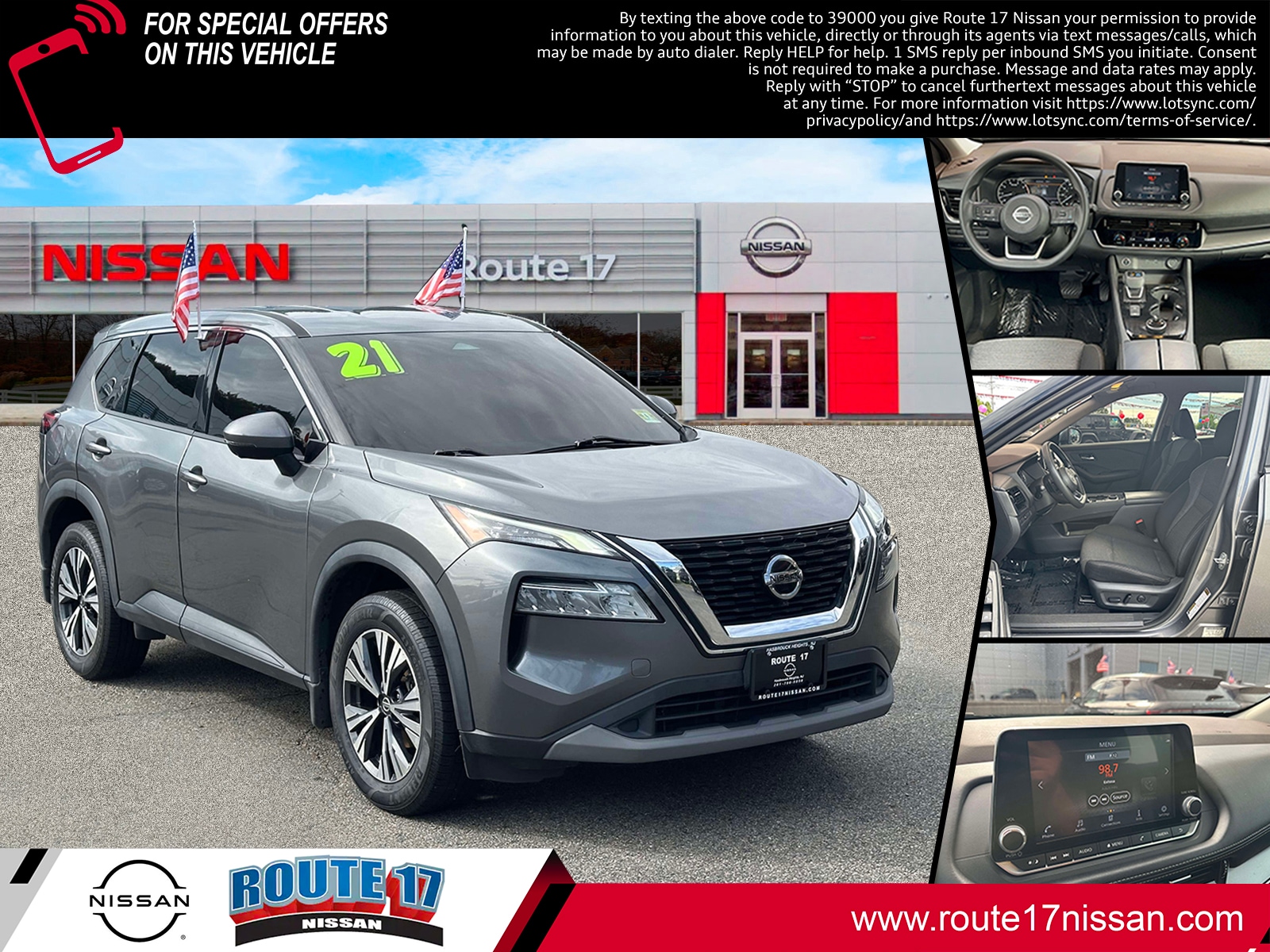 Used 2021 Nissan Rogue SV with VIN 5N1AT3BB9MC697003 for sale in Hasbrouck Heights, NJ