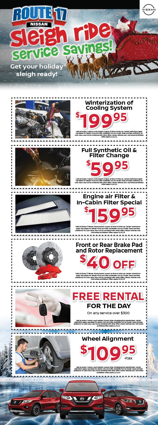 Nissan Service Specials Coupons Route 17 Nissan