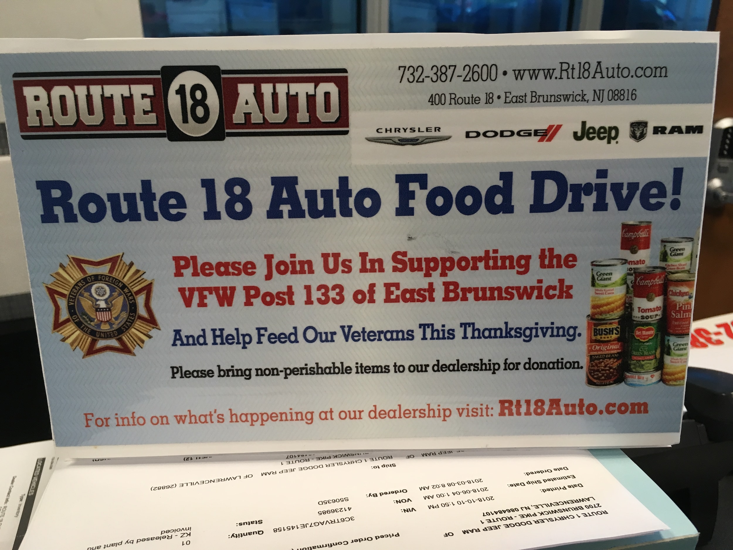 VFW Food Drive East Brunswick NJ