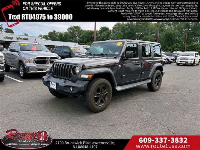 Used 2020 Jeep Wrangler Unlimited Altitude with VIN 1C4HJXDG2LW104975 for sale in Lawrence, NJ