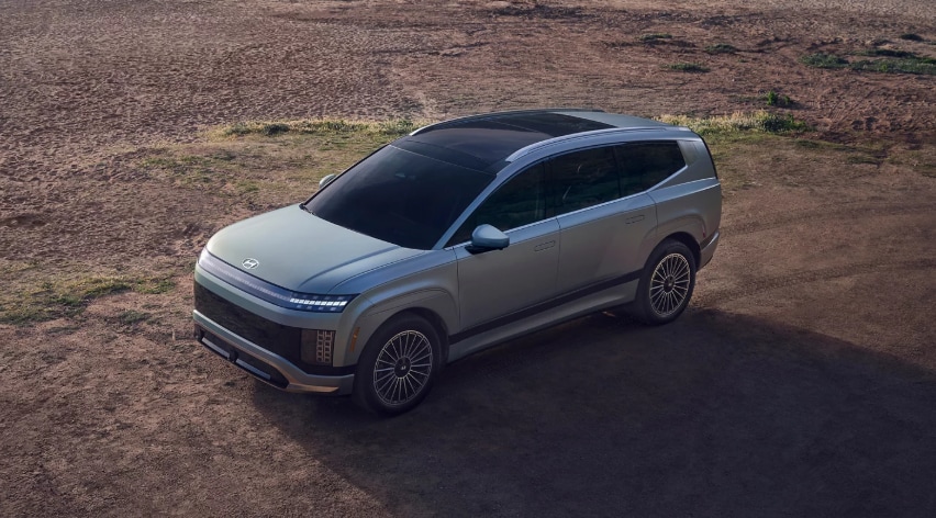 2026 Hyundai IONIQ 9 electric SUV exterior view at Route 1 Hyundai in Monmouth Junction, NJ.
