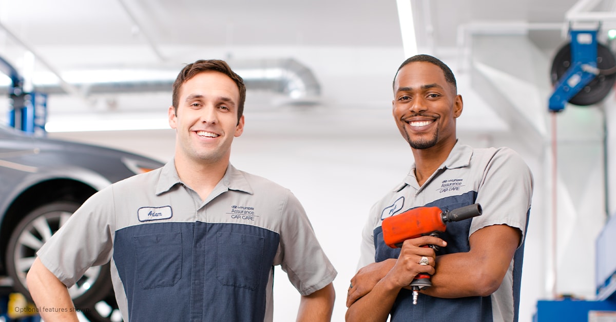 two Hyundai service technicians