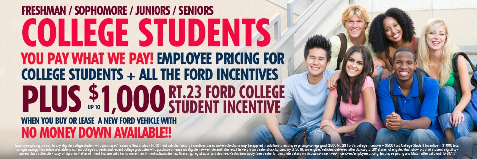 Route 23 Ford College Student Special Incentive Nj