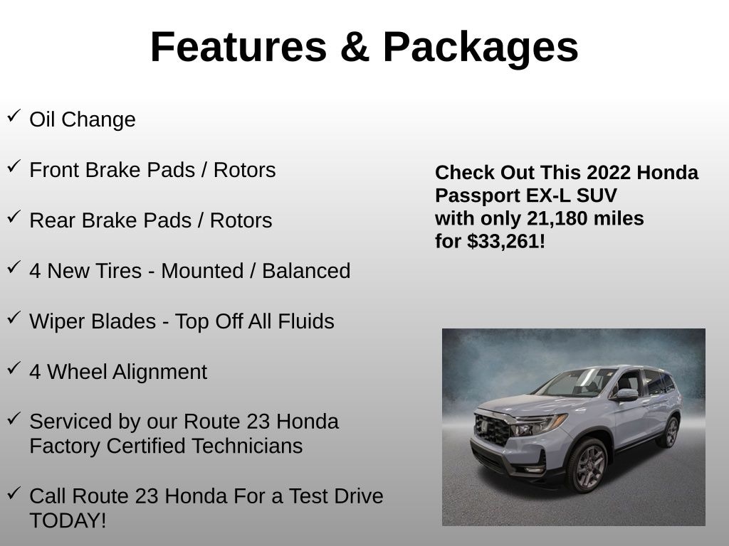 Used 2022 Honda Passport EX-L AWD SUV