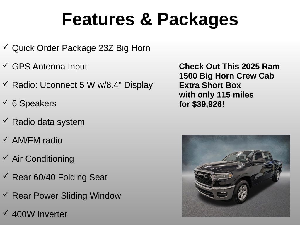 Used 2025 Ram 1500 Big Horn/Lone Star Truck Crew Cab