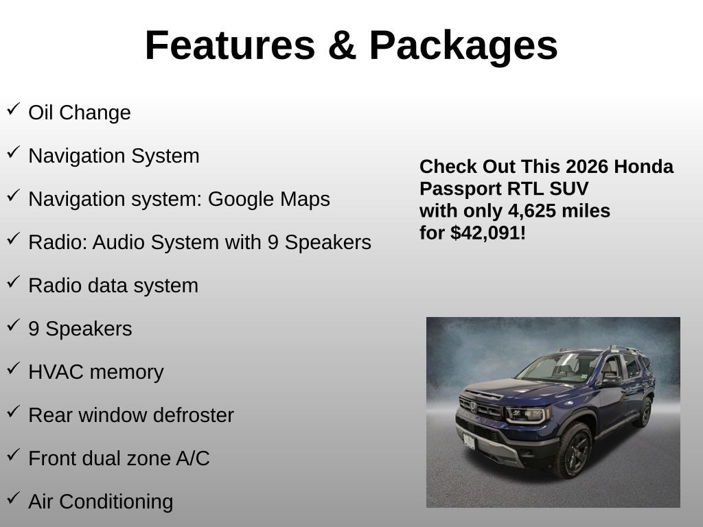 Used 2026 Honda Passport RTL SUV