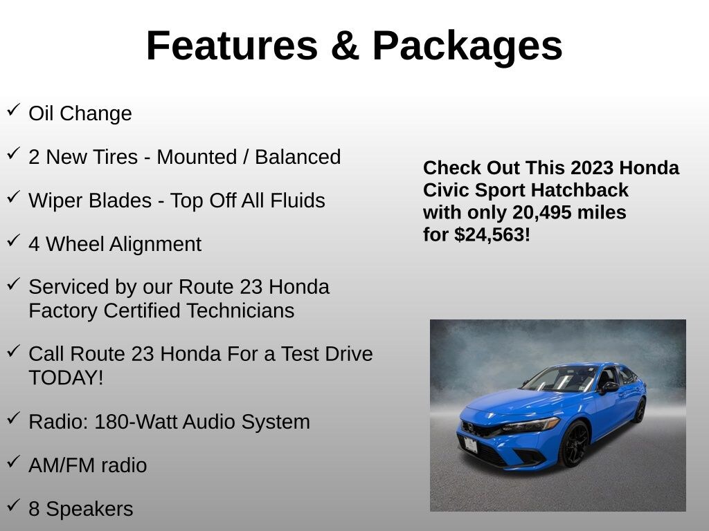 Used 2023 Honda Civic Sport Hatchback