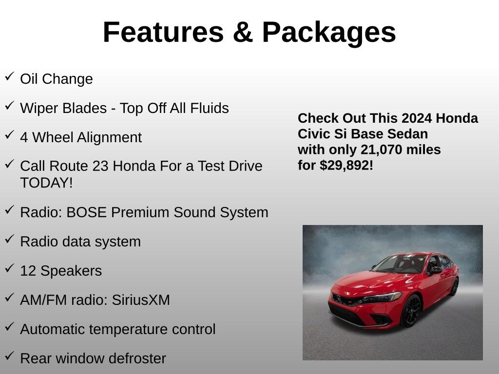 Used 2024 Honda Civic Si Sedan