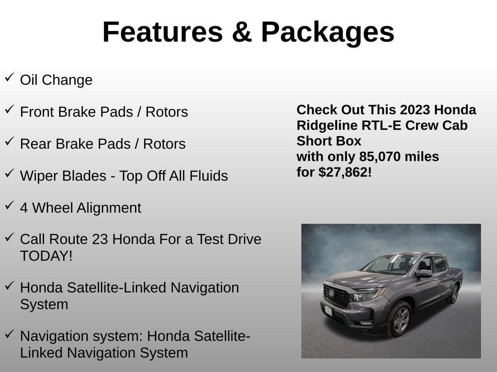 Used 2023 Honda Ridgeline RTL-E Truck Crew Cab