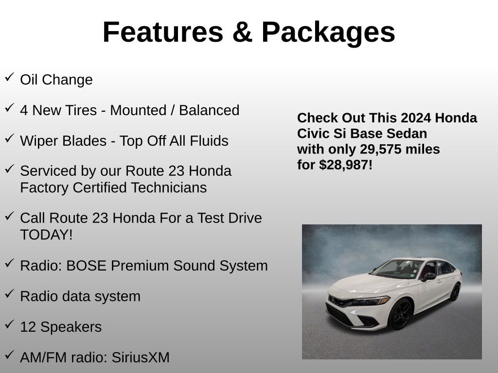 Used 2024 Honda Civic Si Sedan